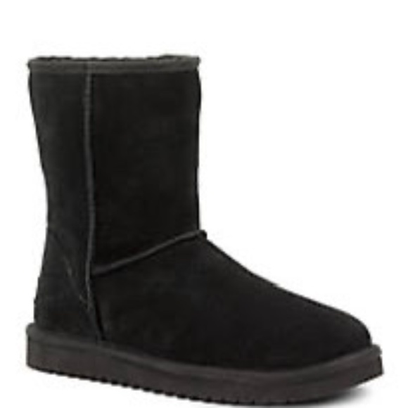 Koolaburra by UGG Classic Short Black Suede Shearling Boots Women’s Size 9 Winte - Picture 2 of 8